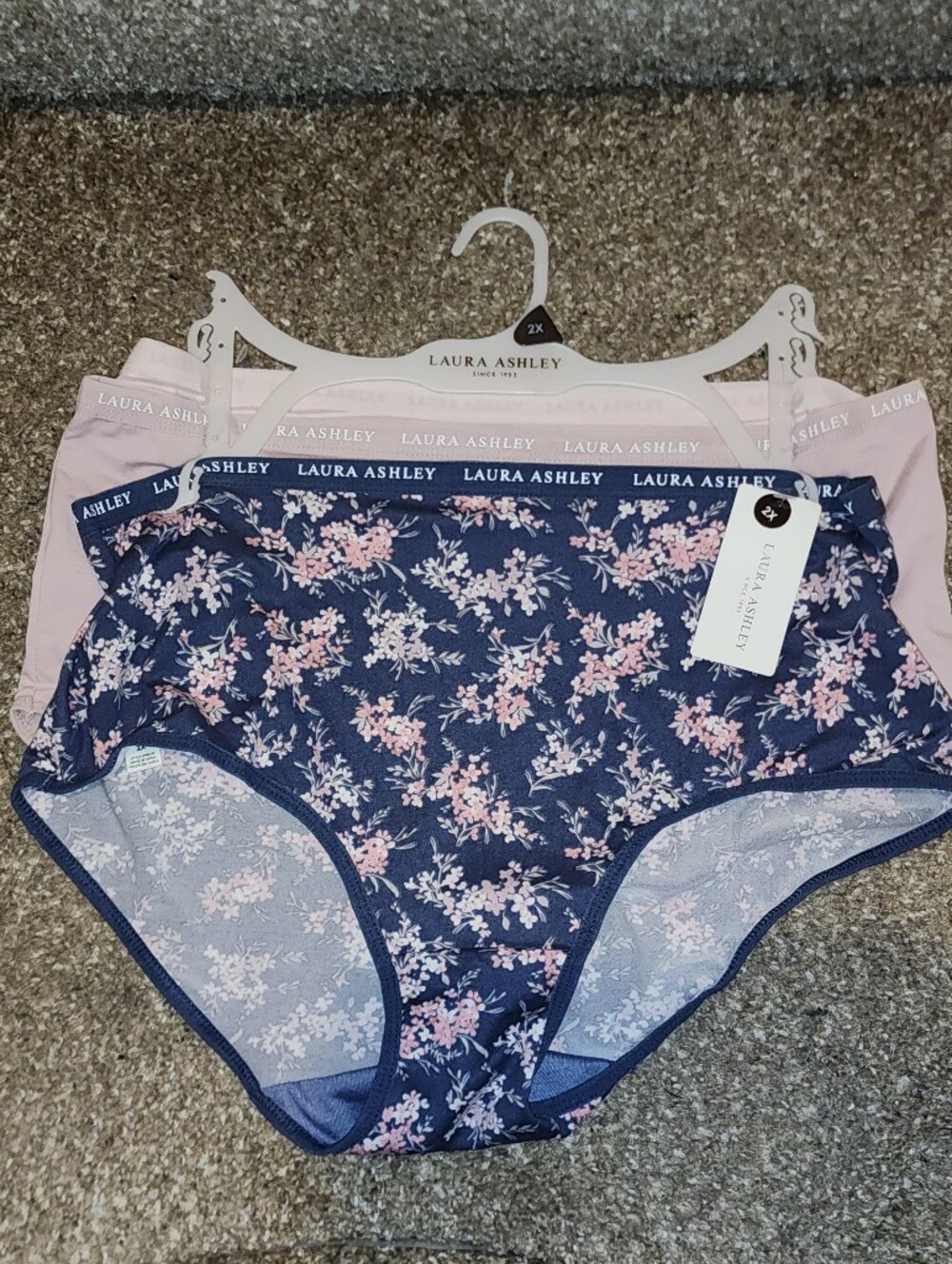Laura Ashley Floral,Striped Microfiber  Logo Waist Briefs 2X Set Of 3pairs NWT